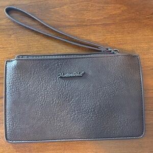 Montana West Brown Leather Wristlet